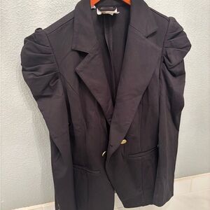 Emily McCarthy Black Blazer with Puffed Sleeves